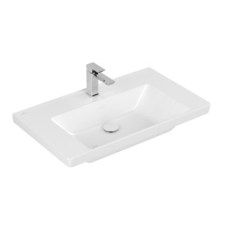 Waschtisch mit unterschrank Villeroy & Boch Subway 3.0, 100x47cm, z Überlauf, otwór na armaturę, Weiss Alpin