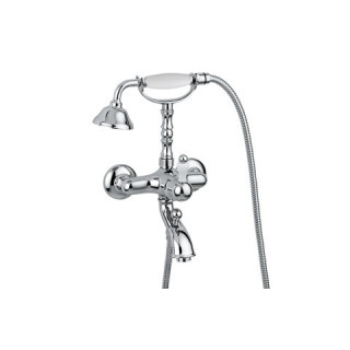 Wannenbatterie Giullini G. Praga, Aufputz, mit Brauseset, Chrom