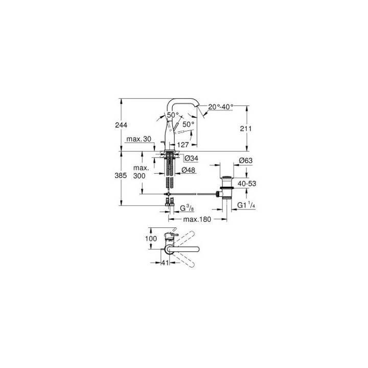 Waschtischarmatur Grohe Essence New,  Einhebel-, cool sunrise