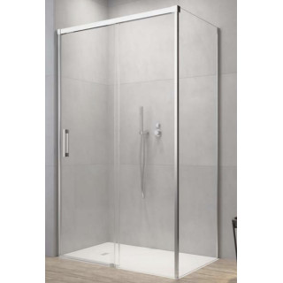 Front für Duschkabine Radaway Nes 8 Black KDS I 140,  Tür rechts, Glas transparent, 1400x2000mm, schwarz profil