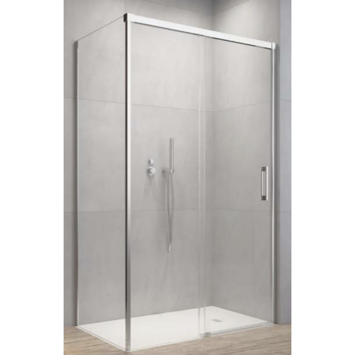 Front für Duschkabine Radaway Nes 8 Black KDS I 140,  Tür rechts, Glas transparent, 1400x2000mm, schwarz profil