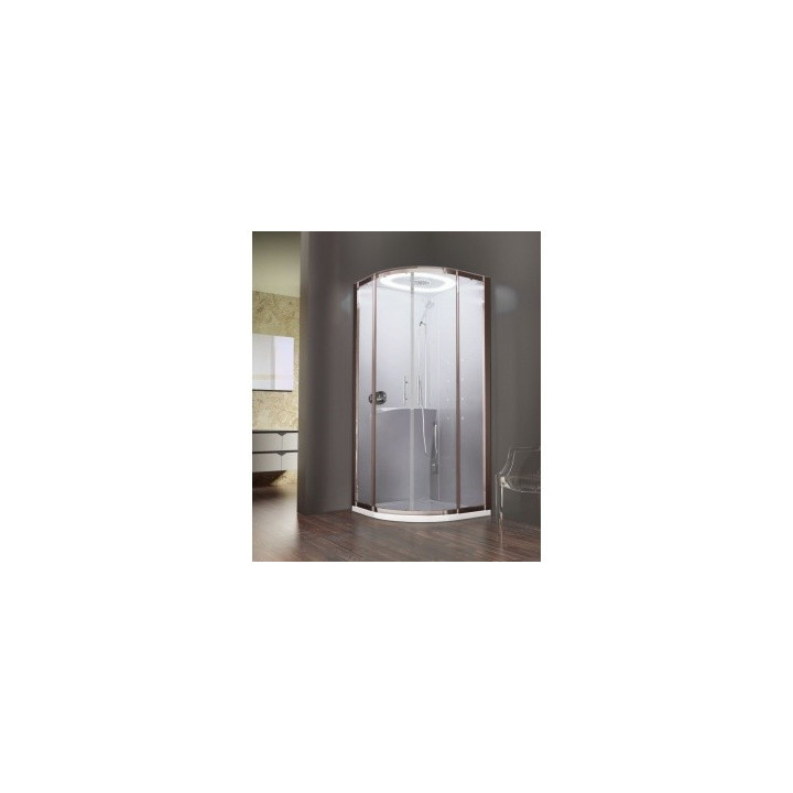Kabine Novellini EON masażowo-Dampf-, 90x90 cm, silbernes Profil, Glas mit Schicht Crystal Clear- sanitbuy.pl