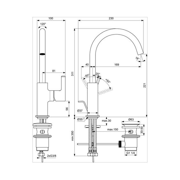 Küchenarmatur Ideal Standard ACTIVE