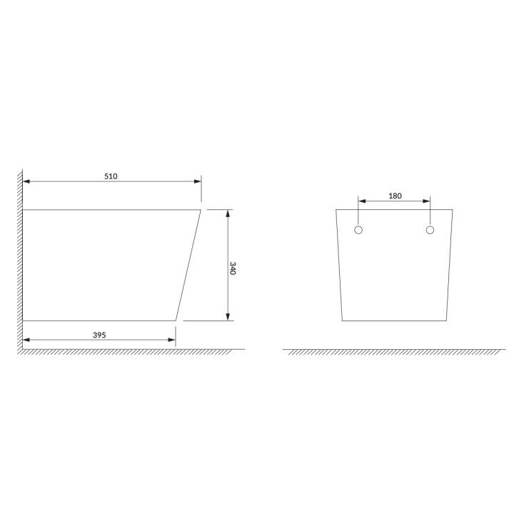 Wand-wc WC Omnires Tampa, 52x36cm, bezkołnierzowa, mit WC-Sitz mit Softclosing, weiß Glanz