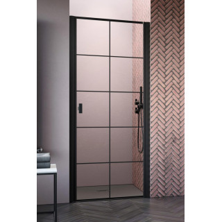 Front für Duschkabine Radaway Nes 8 Black KDS I 140,  Tür links, Glas transparent, 1400x2000mm, schwarz profil