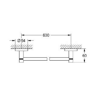 Halter für das Badetuch, Grohe Essentials Cube, 654mm - polished nickel