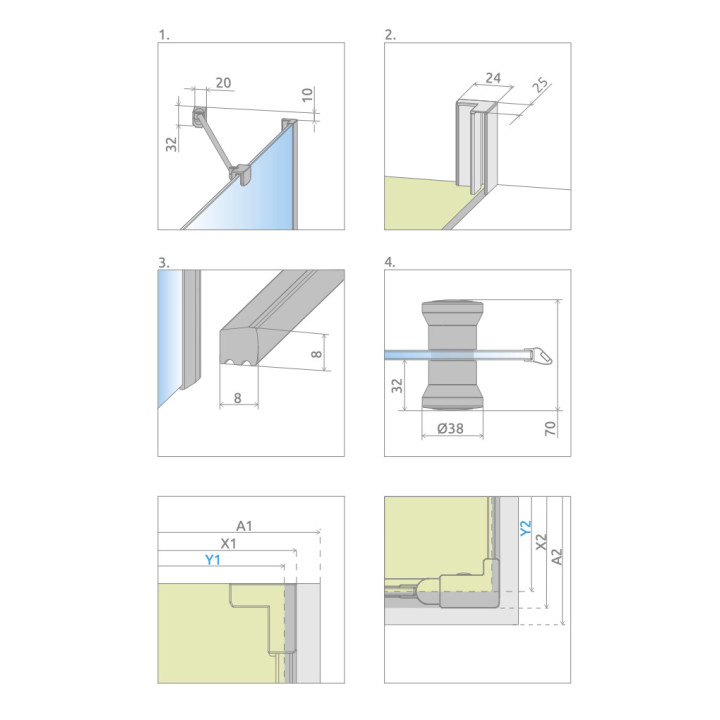 Tür Kabine prysznicowej Radaway Eos DWD+S, 80cm, 2-flügelig, Glas transparent, profil Chrom
