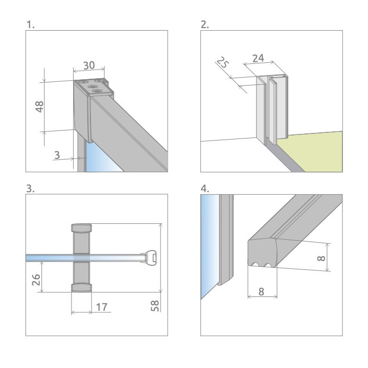 Duschkabine Radaway Eos KDD B, 100x100cm, Tür Falt-, Glas transparent, profil Chrom
