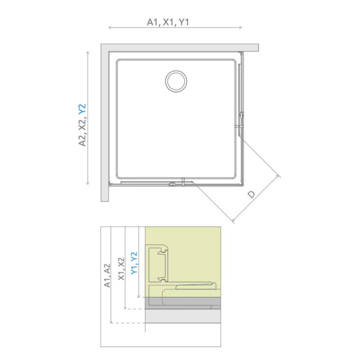 Duschkabine Radaway Nes 8 KDD II 80, Teil links, 800x2000mm, profil Chrom