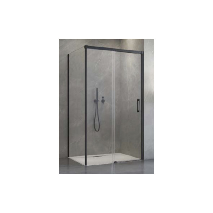 Front für Duschkabine Radaway Nes 8 Black KDS I 140,  Tür rechts, Glas transparent, 1400x2000mm, schwarz profil