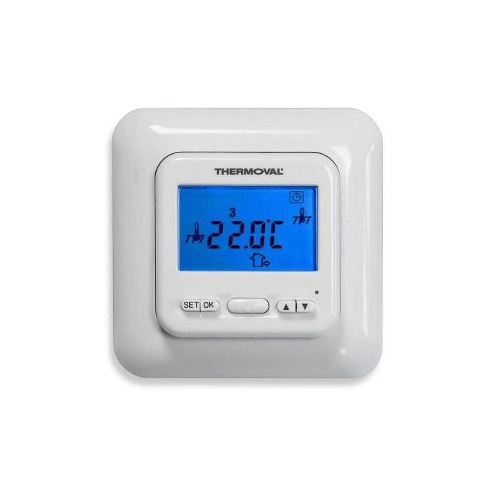 Set elektrycznego ogrzewania podłogowego Thermoval z matą TV TO 50 170 W/m2 zasilaną jednostronnie (powierzchnia 0,5 m2) oraz z 