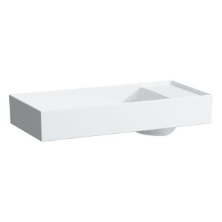 Aufsatzwaschtisch Laufen Kartell by Laufen, 75x35cm, ukryty Abfluss, ohne Überlauf, ohne Hahnloch, weiß matt