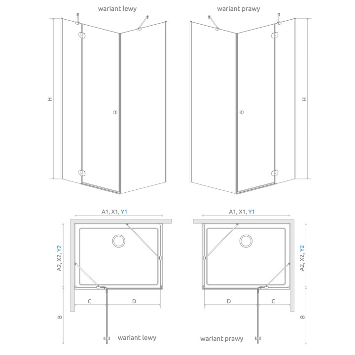 Halbrund Duschkabine Radaway Torrenta PDJ, 80x80cm, links, Glas transparent, profil Chrom