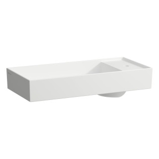 Aufsatzwaschtisch Laufen Kartell by Laufen, 75x35cm, ukryty Abfluss, ohne Überlauf, ohne Hahnloch, weiß matt