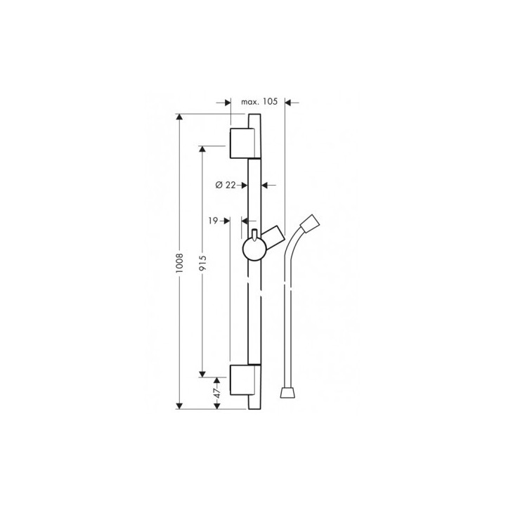Hansgrohe Unica Brausestange S Puro 90 cm mit Schlauch, golden optyczny