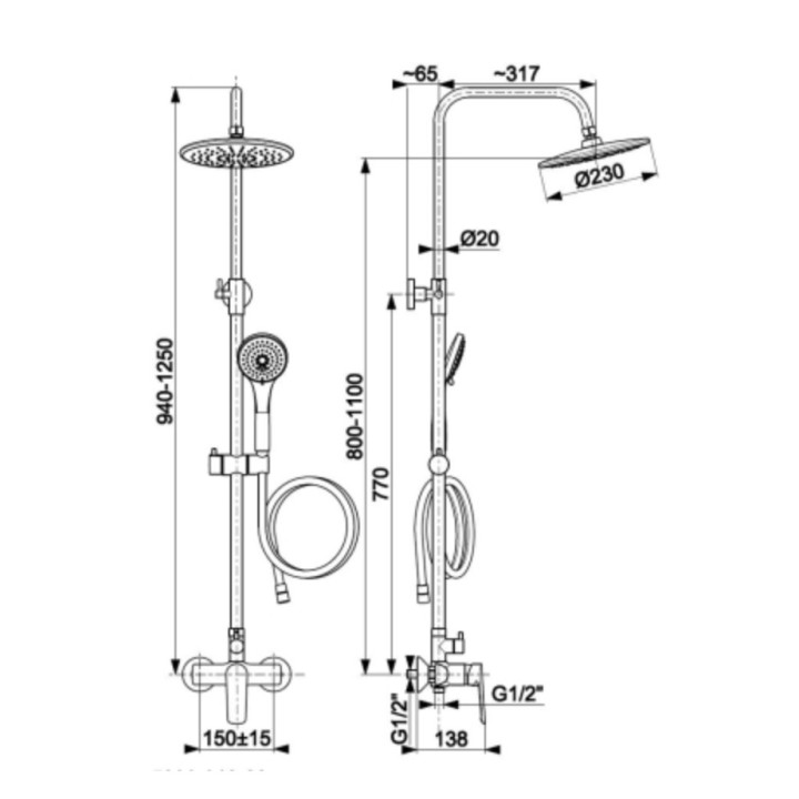Waschtischarmatur KFA Tanzanit, stehend, Höhe 154mm, korek kilk-klak, Chrom