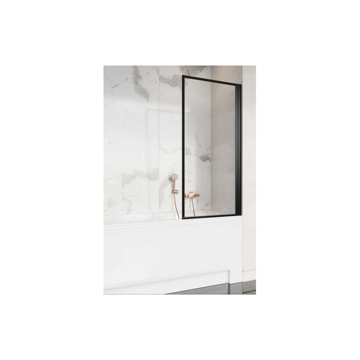 Parawan nawannowy Radaway Nes 8 Black PND I, lewy, składany, Glas transparent, 140x150cm, schwarz profil