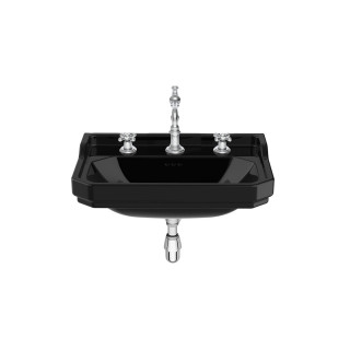Wandwaschtisch Roca Carmen Black, 65x48cm, z Überlauf, Hahnloch, schwarz