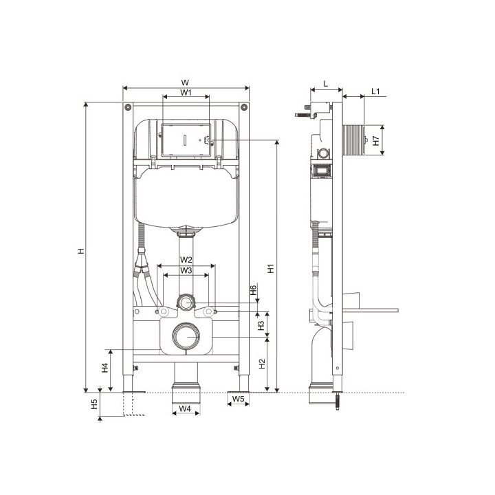 Unterputz-gestell Excellent Shiro 2.0, do misek WC, zum Einbau lekkiej