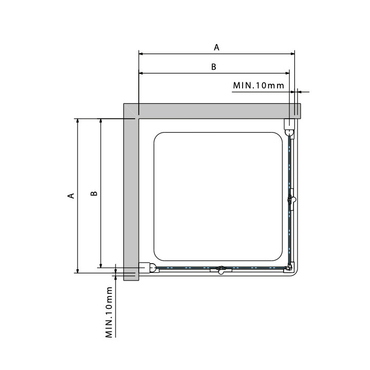 Duschkabine Eck- Novellini Young 2.0 2GS, 2 Flügel Falt-, 80x80cm, Glas transparent, profil Chrom
