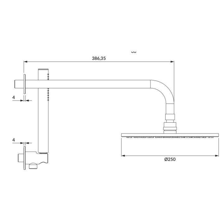 Thermostatisch Dusch-Set Omnires Contour, Unterputz, 2 wyjścia wody, golden szczotkowany