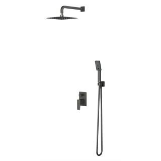 Duschsystem Omnires Parma, Aufputz, 2 wyjścia wody, Kopfbrause 20x20cm, Handbrause 3-Funktions, grafit
