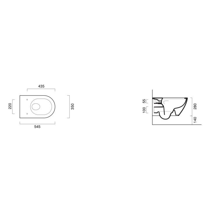 Wand-wc Catalano Sfera Eco NewFlush, 54x35cm, weiß Glanz
