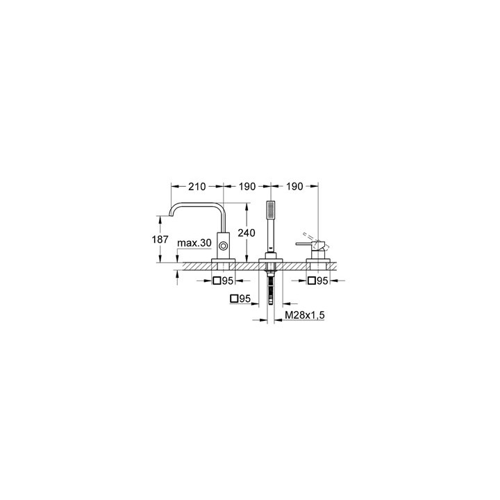 Bateria Grohe Allure wannowa 3-otworowa- sanitbuy.pl