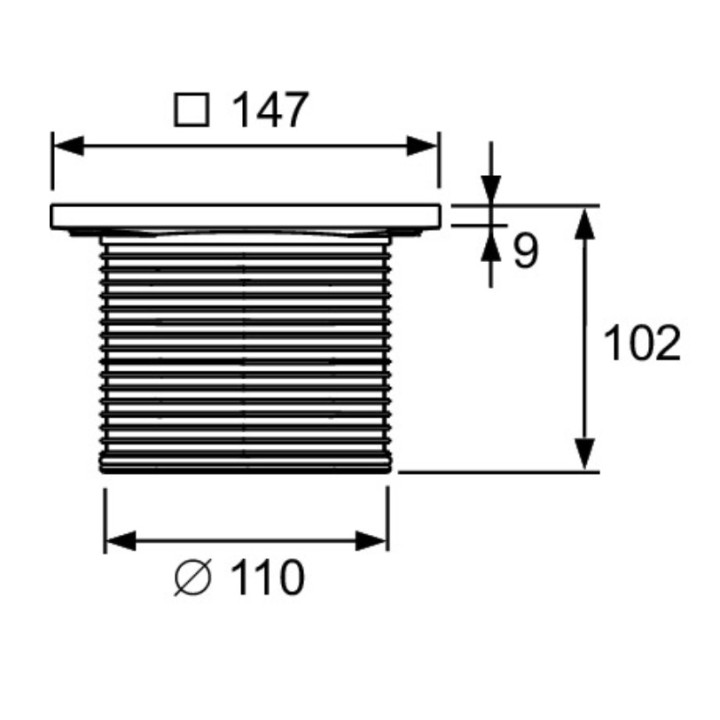 Ramka rusztu TECEdrainpoint S, 150x150mm, aus Kunststoff, ohne Rost