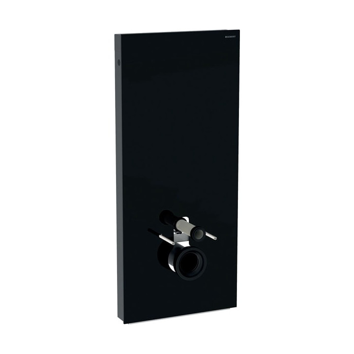 Hygiene set Geberit Monolith Plus do WC wiszącego, Glas weiß/aluminium, H114, Halterung 18 cm