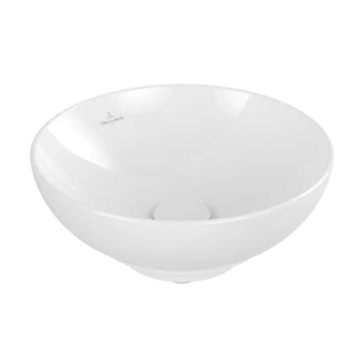Aufsatzwaschtisch Villeroy & Boch Loop & Friends, rund, 38cm, ohne Überlauf, Weiss Alpin