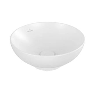 Aufsatzwaschtisch Villeroy & Boch Loop & Friends, rund, 38cm, ohne Überlauf, Weiss Alpin
