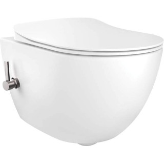 Becken WC z funkcją bidetu Deante Peonia Zero, 51x36cm, hängend, bezkołnierzowa, mit Armatur mieszaczową, bialy