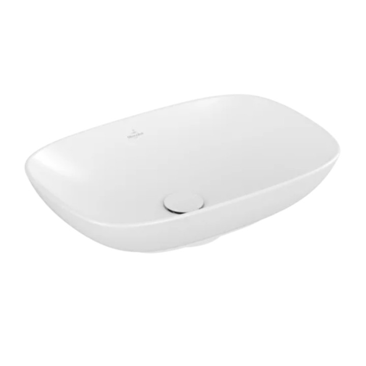 Aufsatzwaschtisch Villeroy & Boch Loop & Friends, 56x38cm, z Überlauf, Weiss Alpin CeramicPlus