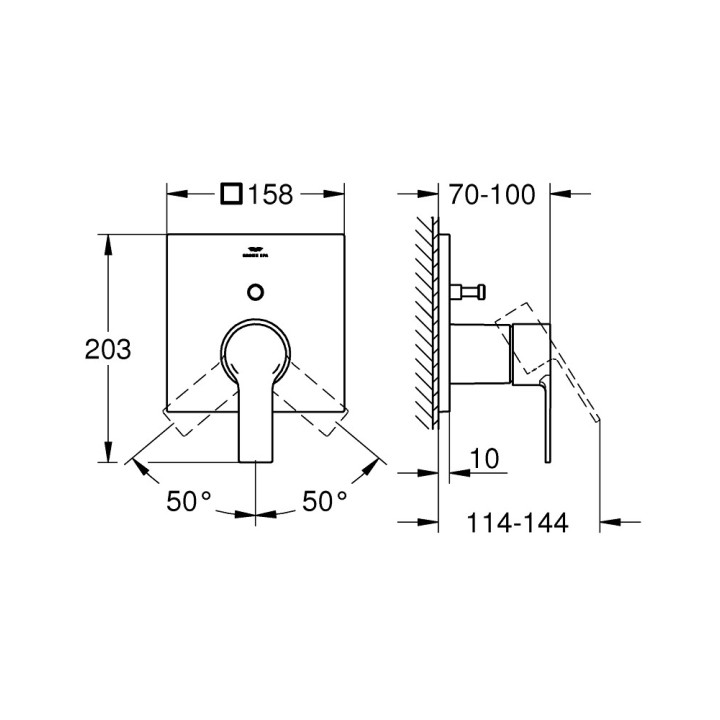 Brausearmatur Grohe Allure, Unterputz, 1 wyjście wody, Chrom