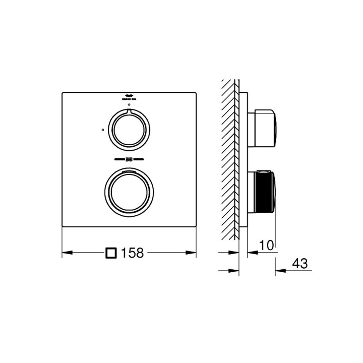 Brausearmatur Grohe Allure, Unterputz, 3 wyjścia wody, Chrom