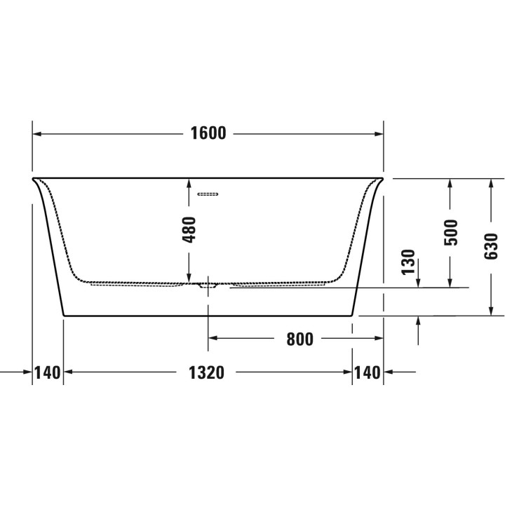 Badewanne freistehend Duravit LUV, 180x85cm, weiß