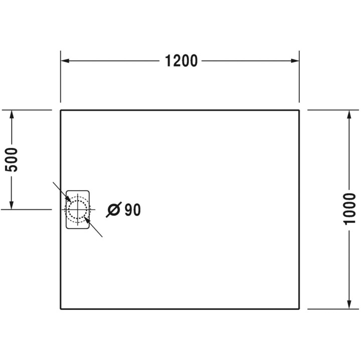 Duschwanne rechteckig Duravit Stonetto 120 x 100 x 5 cm - weiß