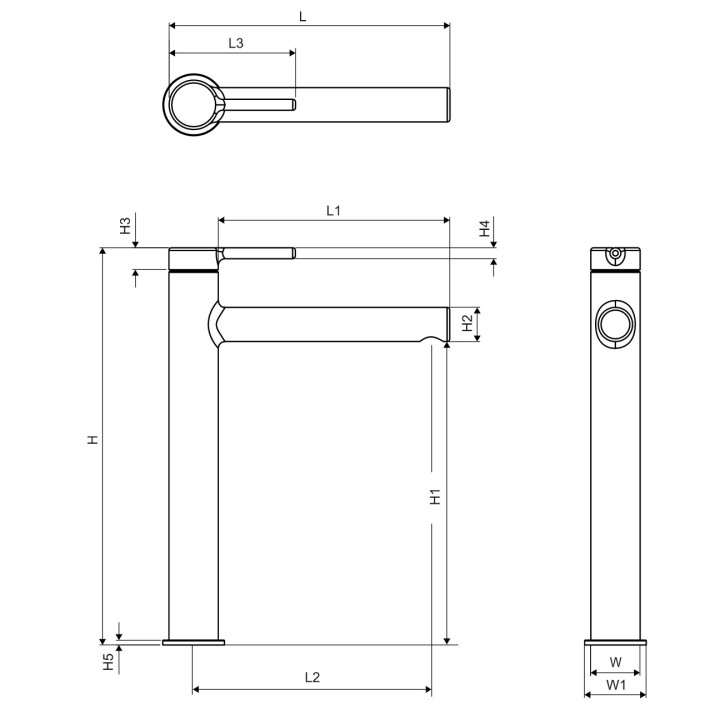 Waschtischarmatur Excellent Pi, stehend, Höhe 290mm, weiß