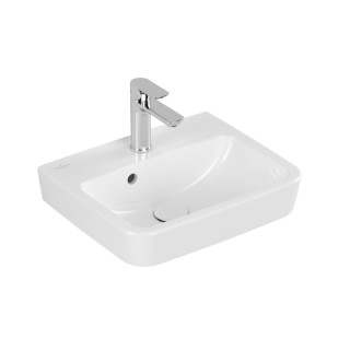 Wandwaschtisch Villeroy & Boch O.novo, 50x37cm, z Überlauf, Hahnloch, Weiss Alpin