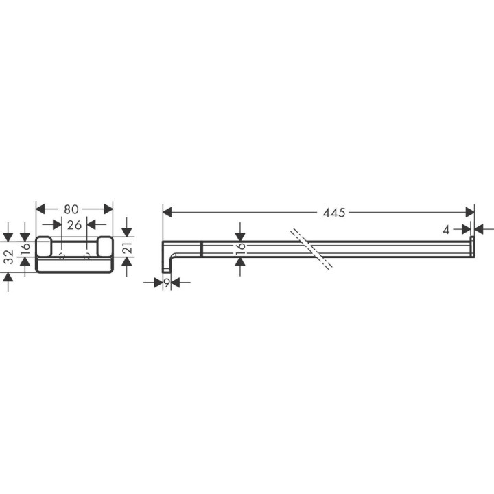 Doppelt Handtuchhalter Hansgrohe AddStoris, zur Wandmontage, 648mm, golden optyczny poliert