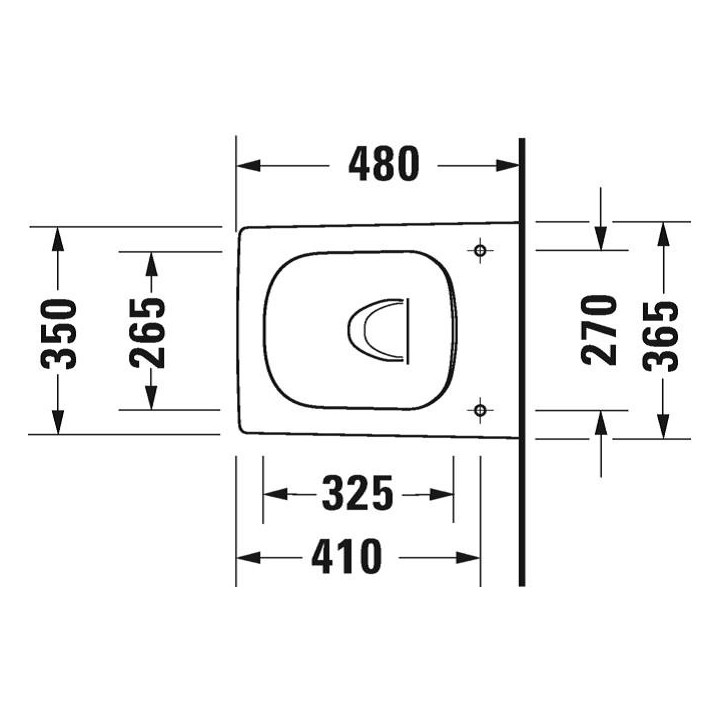 Wand-wc WC Duravit ME by Starck Compact, 48x36cm, Rimless, bez rantu, Halterung Durafix, weiß