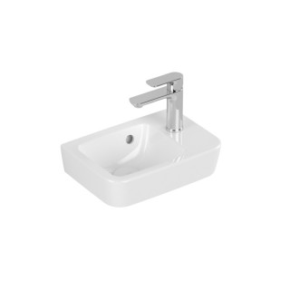 Klein Wandwaschtisch Villeroy&Boch O.novo, 36x25cm, z Überlauf, Hahnloch, Weiss Alpin