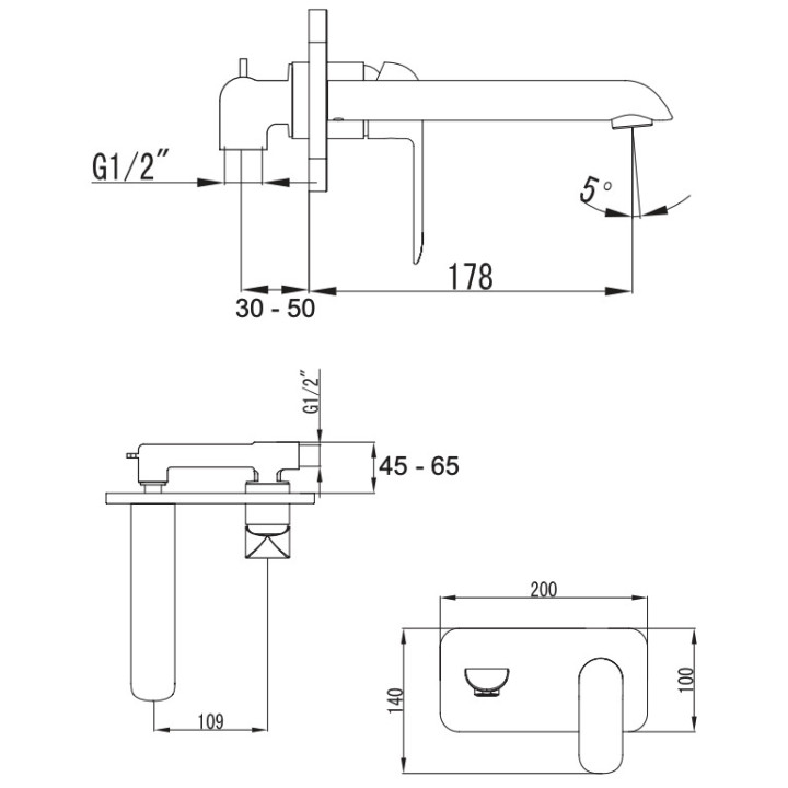 Waschtischarmatur Omnires Sacramento, stehend, Höhe 279mm, Chrom
