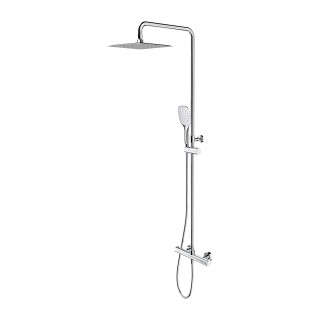 Duschsystem Omnires Sacramento, Aufputz-, 2 wyjścia wody, Kopfbrause 25x25cm, Handbrause 3-Funktions, Chrom
