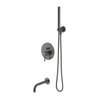 Set Wannen-/Dusch- Omnires Y, Unterputz, Auslauf 21cm, 2 wyjścia wody, czarno-golden