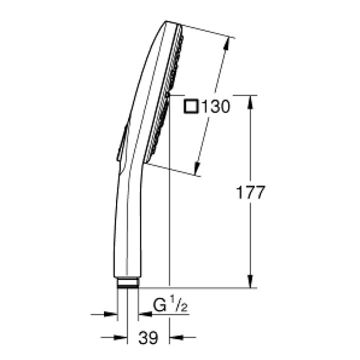 Handbrause Grohe Rainshower Smartactive 130 Cube, 3-Funktions, Chrom