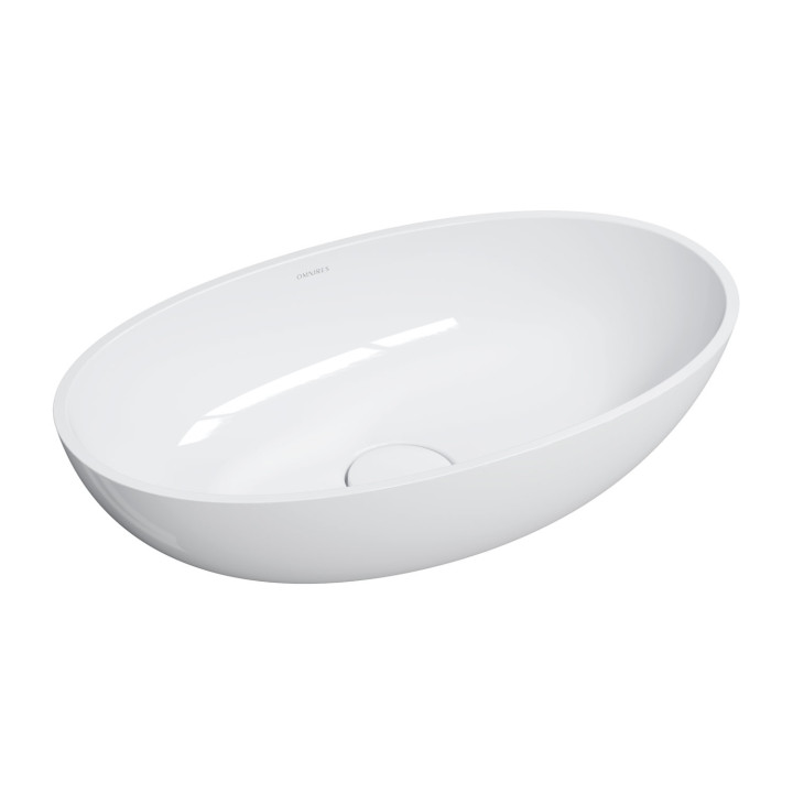 Aufsatzwaschtisch Omnires Neo M+, 60x36cm, ohne Überlauf, weiß Glanz