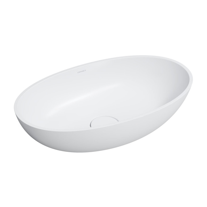 Aufsatzwaschtisch Omnires Neo M+, 60x36cm, ohne Überlauf, weiß Glanz