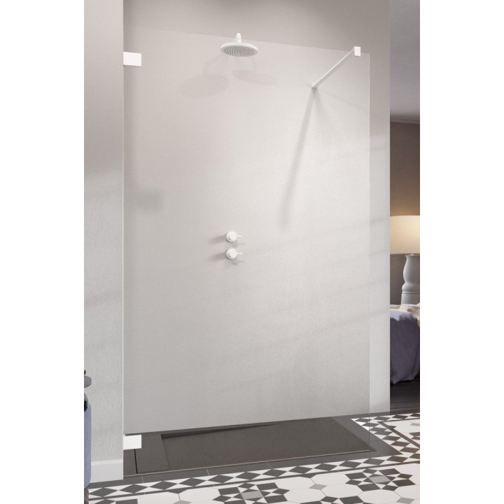 Tür Schiebe- walk-in Radaway Furo, rechts, mit Wand, 160x200cm, Glas transparent, profil Chrom